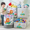 Folding Storage Basket Linen Storage Fabric Wardrobe Office Bedroom Closet Toys Laundry Basket With Handle Storage Organizer new 1