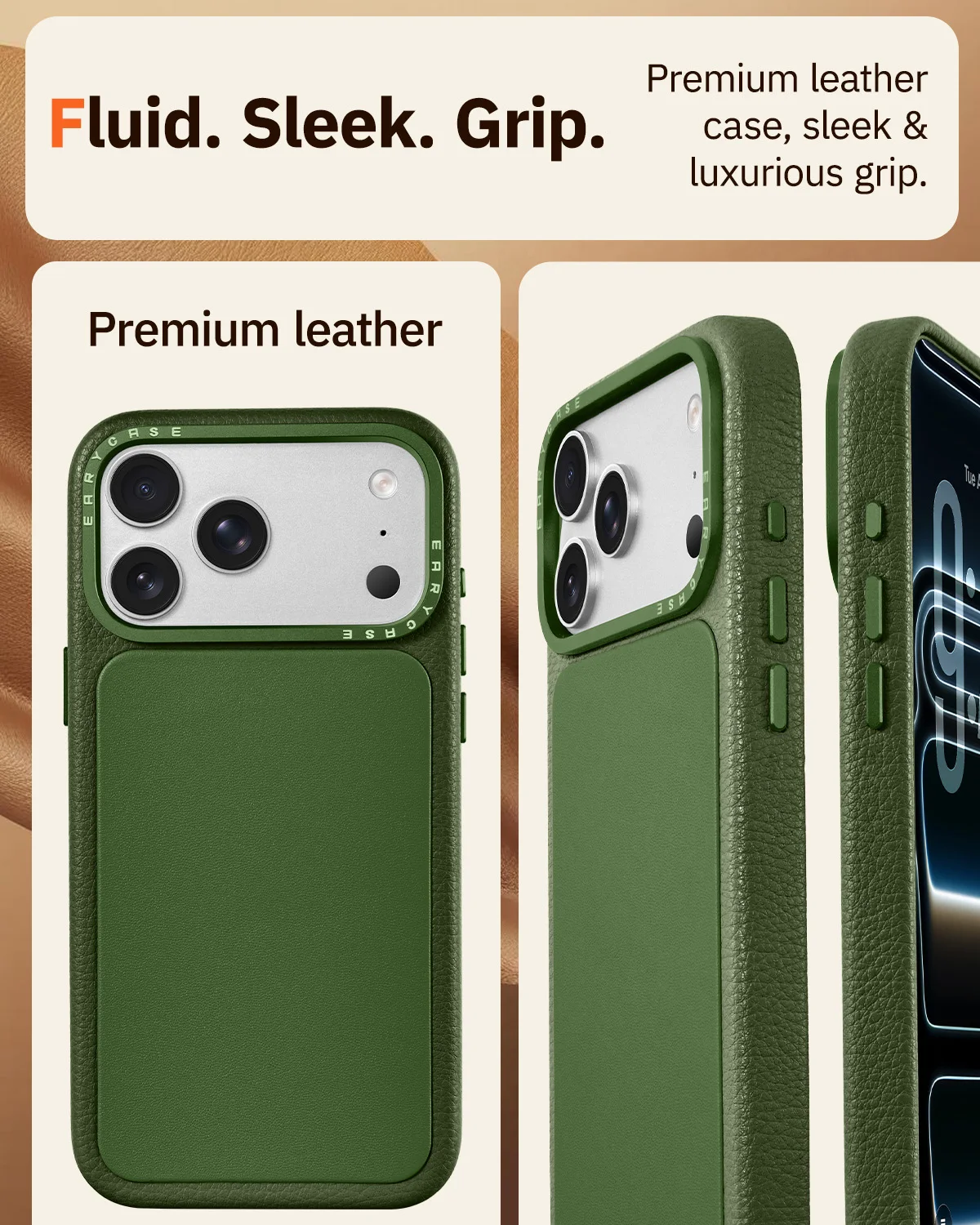 Eary Leather Shockproof Phone Case with Camera Protection Cover