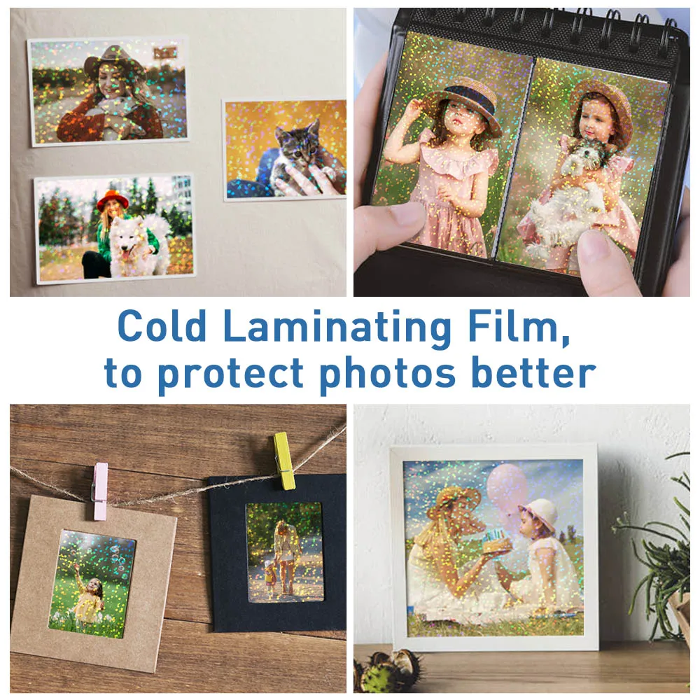 Lamination film 50Sheets A4 Cold Laminated Holographic Sand Foil Glitter Glass Hot Stamping On Photo
