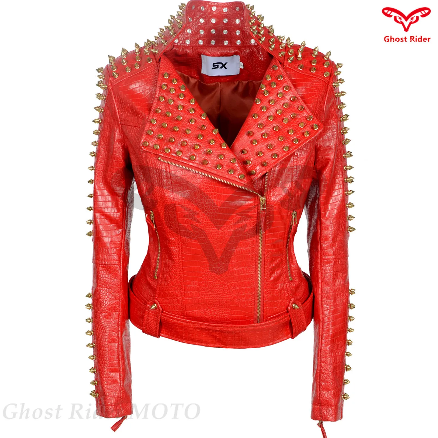 Eu 봄 가을 오토바이 유니폼 여성용 PU 가죽 의류 여성용 짧은 록 리벳 PU 가죽 자켓 플러스 6XL 45-90kg