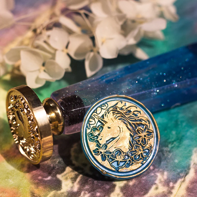 New 30mm Unicorn Seal Wax Stamps Copper Head New DIY 3D Sealling Wax Stamp Envelope Wedding Invitation Crafts Gifts Decoration