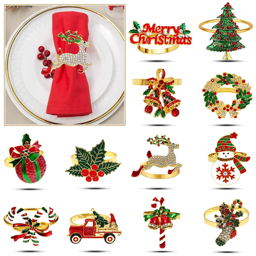 Christmas Napkin Holders For Wedding Party Table Decor 6Pcs christmas napkin holder napkin ring