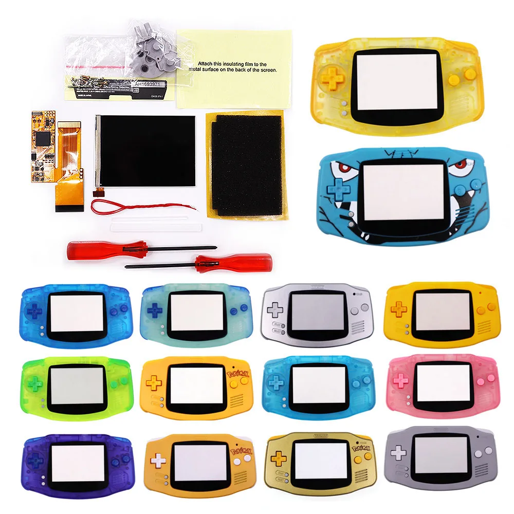 

GBA IPS V2 LCD Display Mod Kits For Game Boy Advance DIY Colorful Housing Shell 10 Levels Brightness Backlight