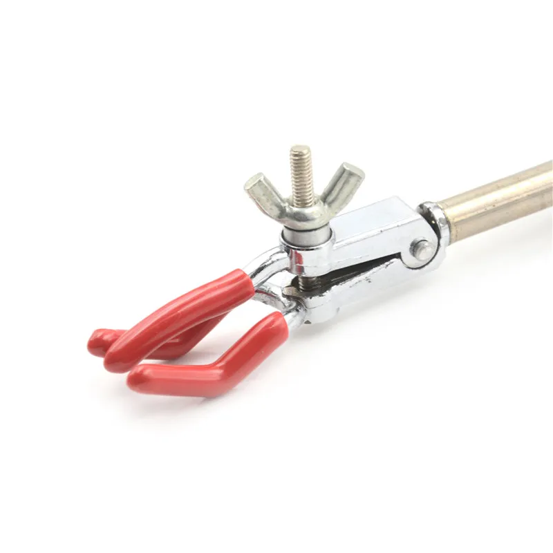 1pcs Single Extension Lab Holder Tube Adjustment Range 0-30mm Laboratory Three Prong Flask Clip Clamp Supplies