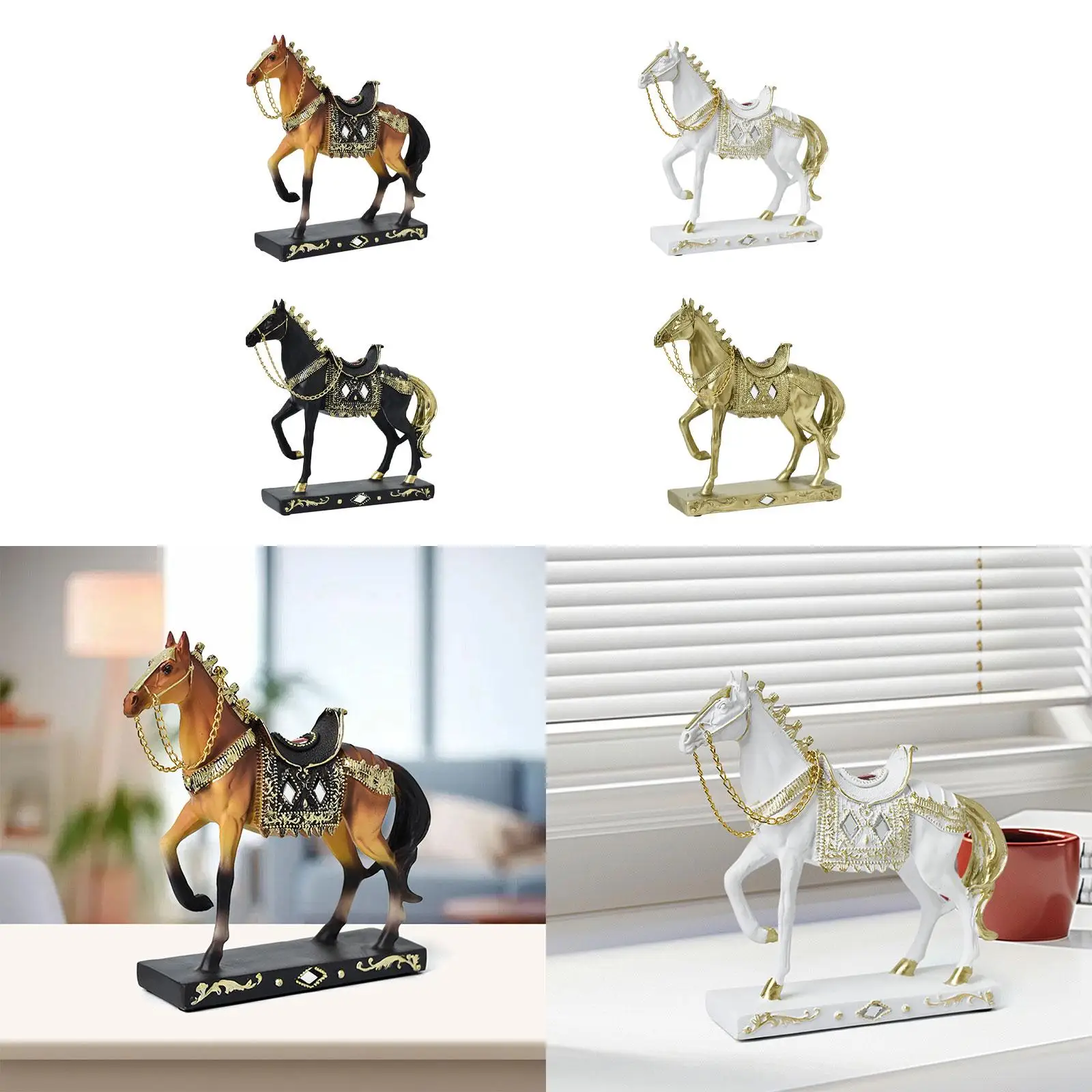 Horse Statue Decorative Resin Horse Sculpture for Bookcase Furniture Bedroom Horse Statue Decorative Resin Horse Sculpture for Bookcase Furniture Bedroom