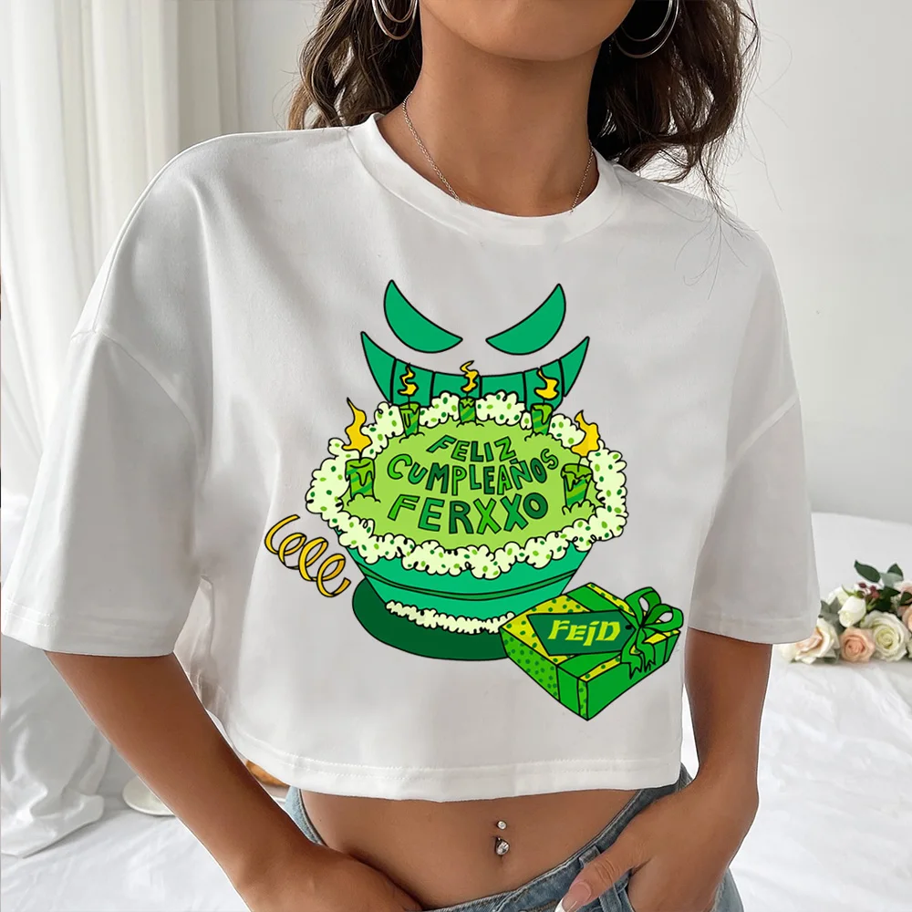Feliz Cumpleanos Ferxxo Feid рубашки женские кроп-топы дышащая уличная одежда модный топ