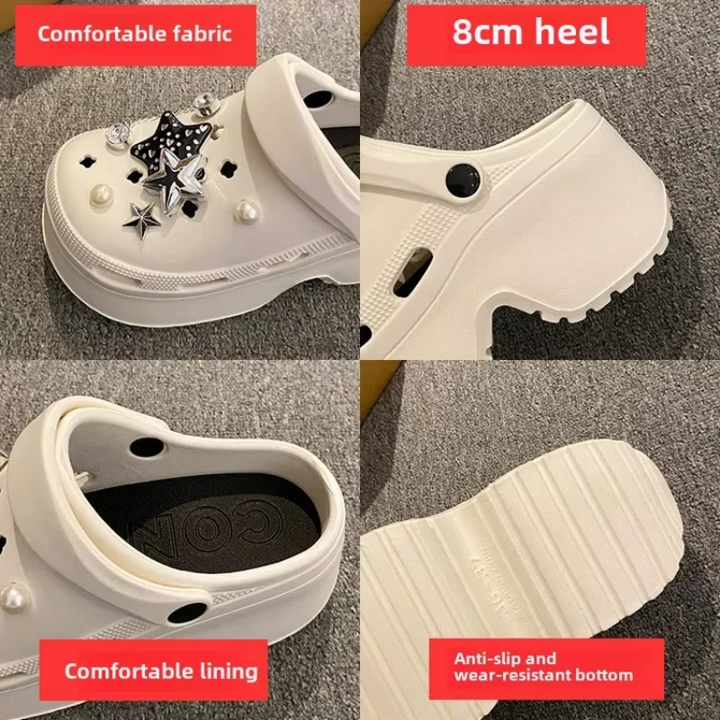 Women Clogs 2025 New Arrival Soft EVA Thick Platform Slippers Comfortable Garden Shoes Exquisite Fashion Girls Beach Sandals 2