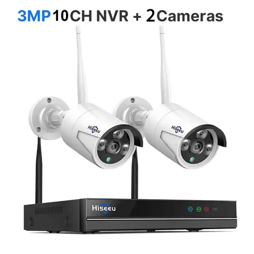 Hiseeu H.265+ 10CH NVR Wireless CCTV Exterior Camera Surveillance System 3/5MP WIFI PTZ IP Camera Set Security Bullet Camera Kit - Image 10