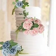 25 Stück Künstliche Blumen Königsblaue Rosen Realistisch Aussehend für DIY Hochzeitssträuße Tischdekoration Arrangements Party Heim-Dekorationen – Detail 9