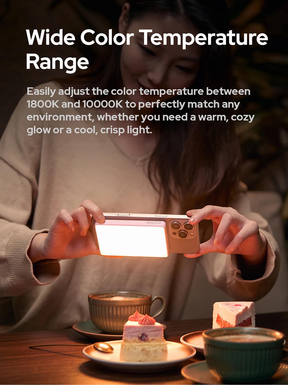 MA5R Magnetic Charging Full-Color LED Light 1800K to 10000K RGB Ultra-slim Desig