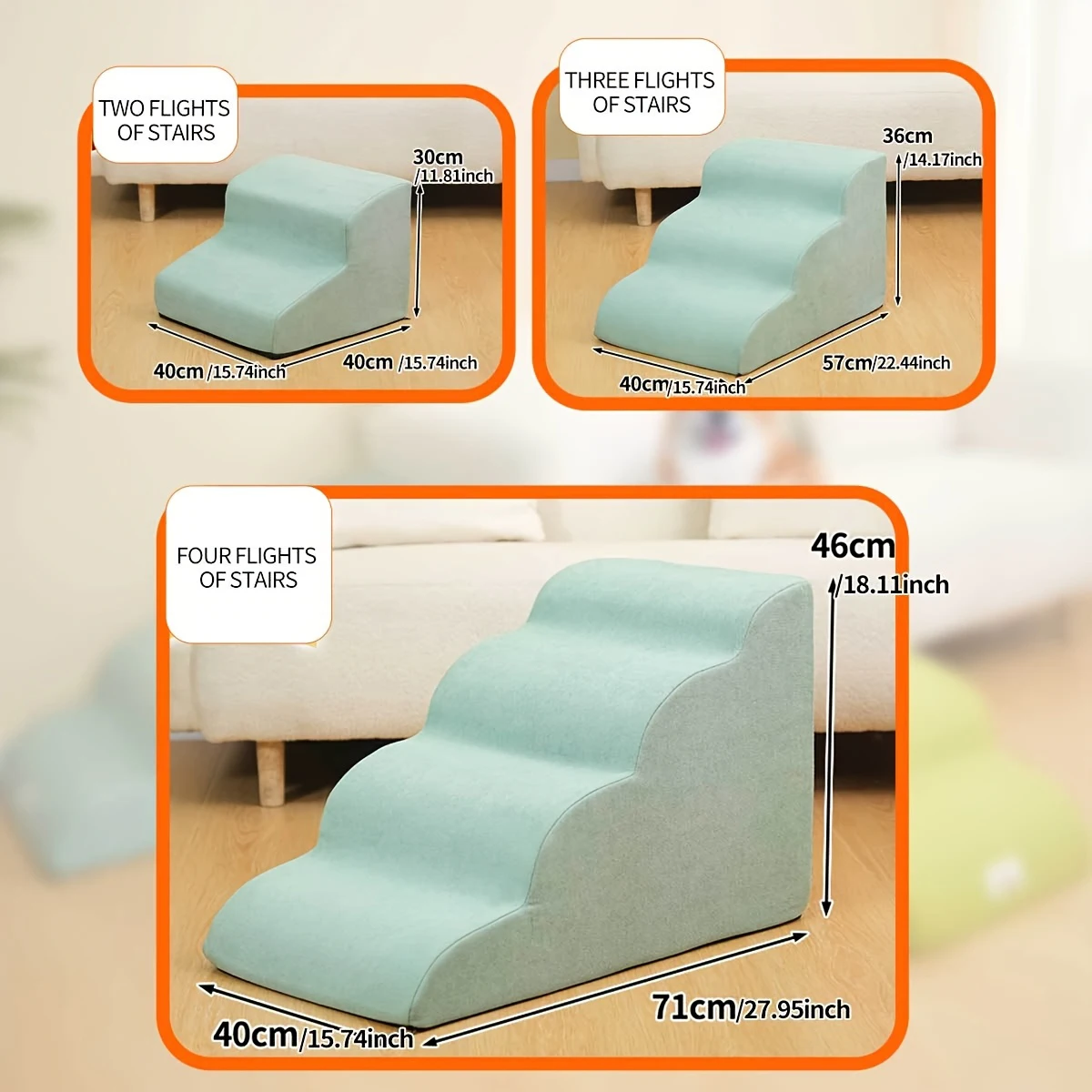 Ramp Stairs Dog Cat Pet Step Stair Ladder Memory Foam Sponge Sofa Removable and Washable Training Pet Ramp Stairs Supplies