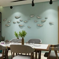 Creative Electroplating Gold Silver Fish Wall Hanging Decor Living Room Sofa Background Three-dimensional Fish Hanging Ornament 1