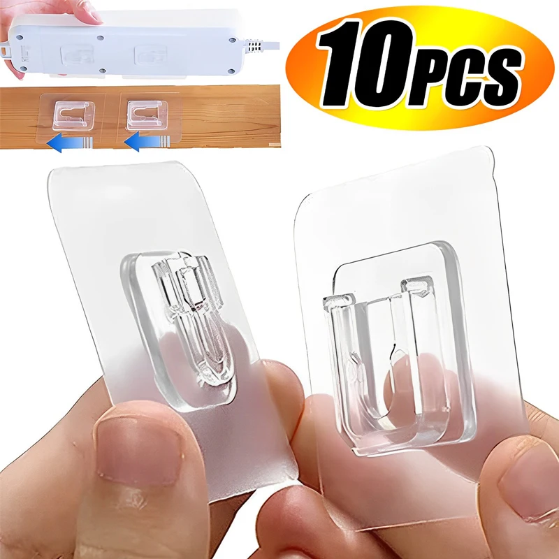 10/1Pair Double Sided Adhesive Wall Hooks Socket Suction Cup Hanging Holders Kitchen Bathroom Office Organizer Hanger Door Hook hooks for hanging key hanger clothes holder kitchen rails bathroom housekeeper home organizer door adhesive hook on the wall