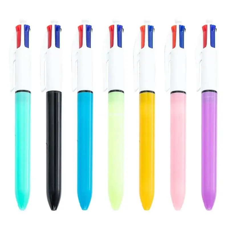 

Multicoloured Pens 4-in-1 Retractable Ballpoint Pens Shuttle Pens Ballpoint Pens Dropship