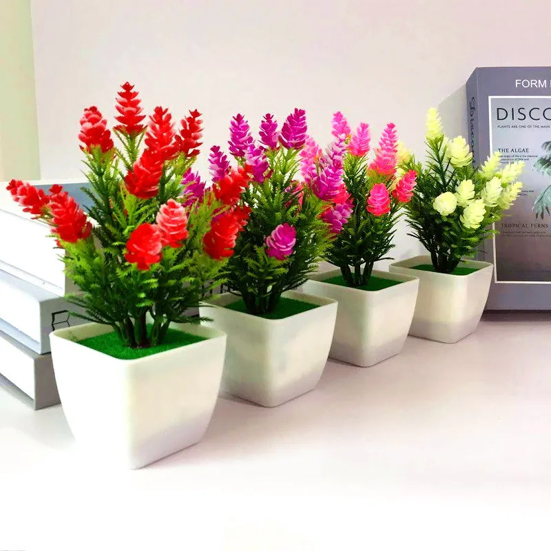 Artificial Plants Bonsai Small Flowers Pot