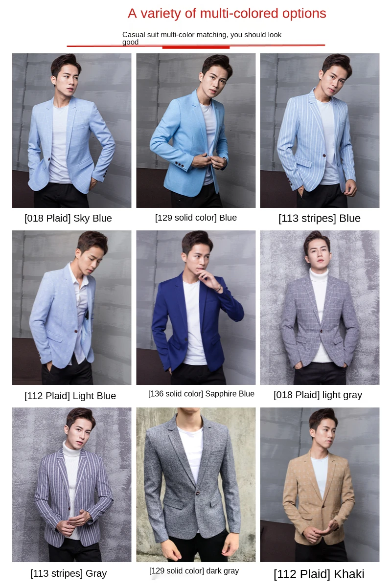 High-quality Plaid Suit Male Youth Self-cultivation Korean Style Trendy Handsome Men's Casual Suit Fashion One-piece Jacket 5