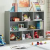 Wooden Bookcase, Storage Organizer with Anti-Tilt Device, Modern Storage Display Cabinet for Living Room, Classroom, Kid’s Room 2