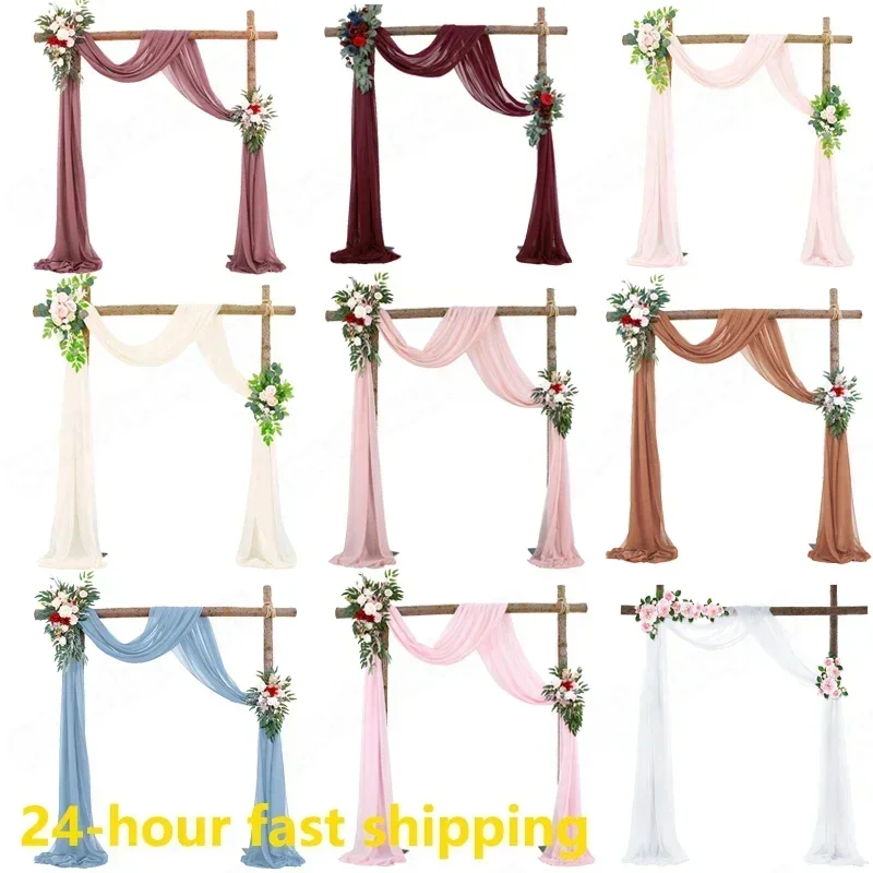 70*600cm Wedding Arch Drape Chiffon Fabric Draping Curtain Drapery wedding chiffon Draping Ceremony Reception Hanging Decoration