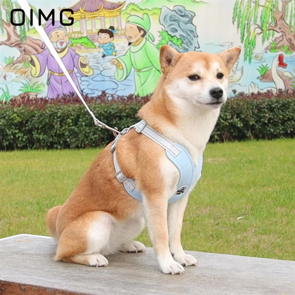 

OIMG New Dog Traction Rope Breathable Pet Chest Strap Vest Reflective Small Dogs Rope Pet Cat Traction Rope Teddy Shiba Inu