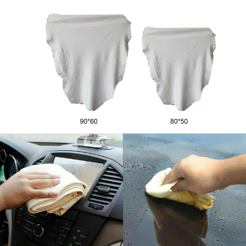 Car Cleaning Towel 90*60cm/80*60cm Pure Natural Chamois Cleaning Cloth Irregular Absorbent Cloth Car Washing Maintenance Parts 2