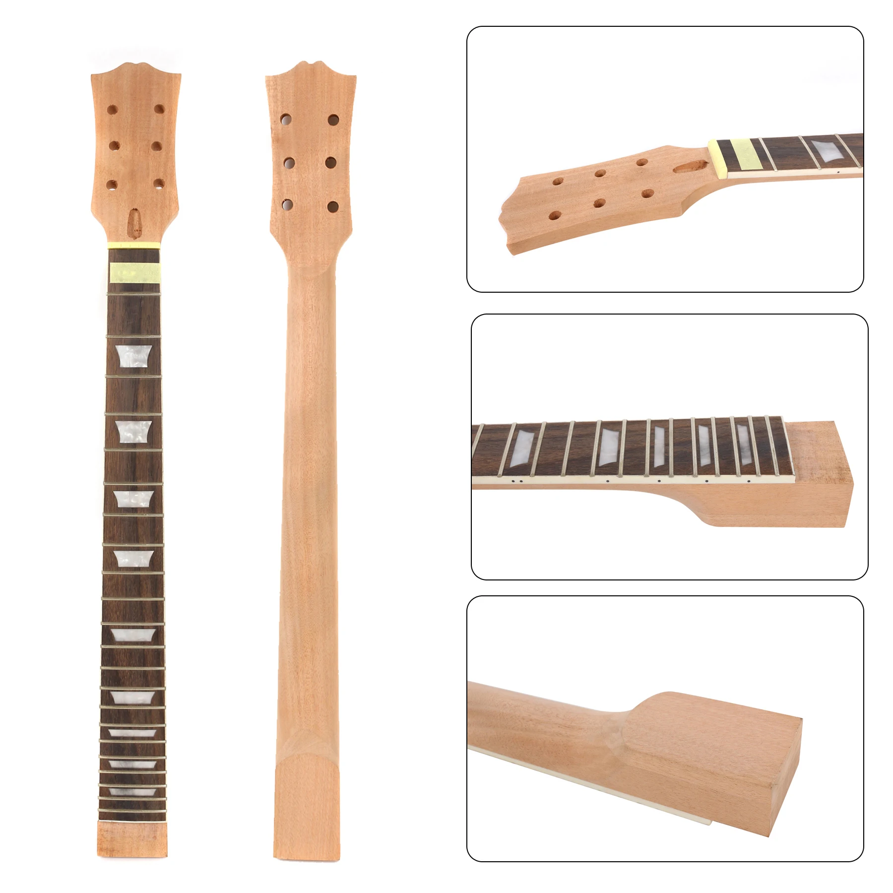 

Unfinished New Electric Guitar Rosewood Fretboard 22 Fret 24.75 Inch Trapezoid Inlay Set in Style for Guitar DIY Amateur