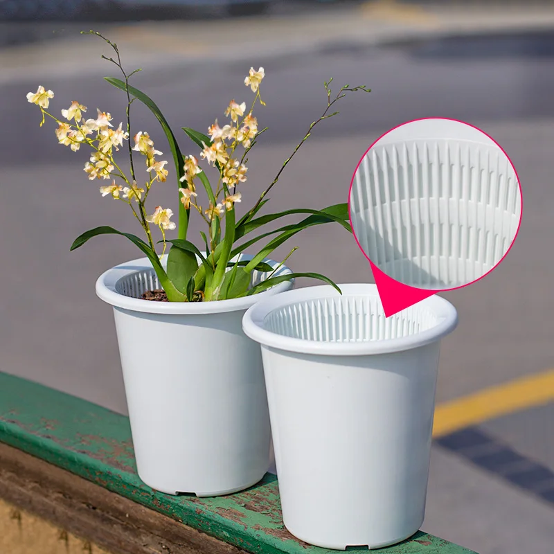 Meshpot Weiß 4,7 Zoll Kunststoff Blumentöpfe mit Löchern Sukkulenten Pflanzer Catus Pot Doppelschicht Home Pflanzen Container Urlaub Geschenk – Detail 10