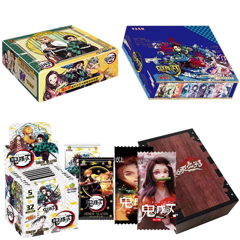 

New Demon Slayer Cards for Kids HIT Pack Hobby Collection TCG Playing Game Rare Card Kimetsu No Yaiba Figures Children Gift Toys