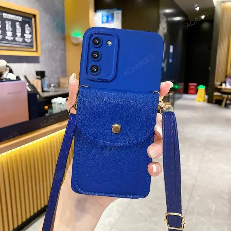 S 21 22 23 24 20 Crossbody Wallet Card Holder Case For Samsung Galaxy S21 S23 S20 Fe S22 S24 Plus Ultra Lanyard Silicone_voghion.com