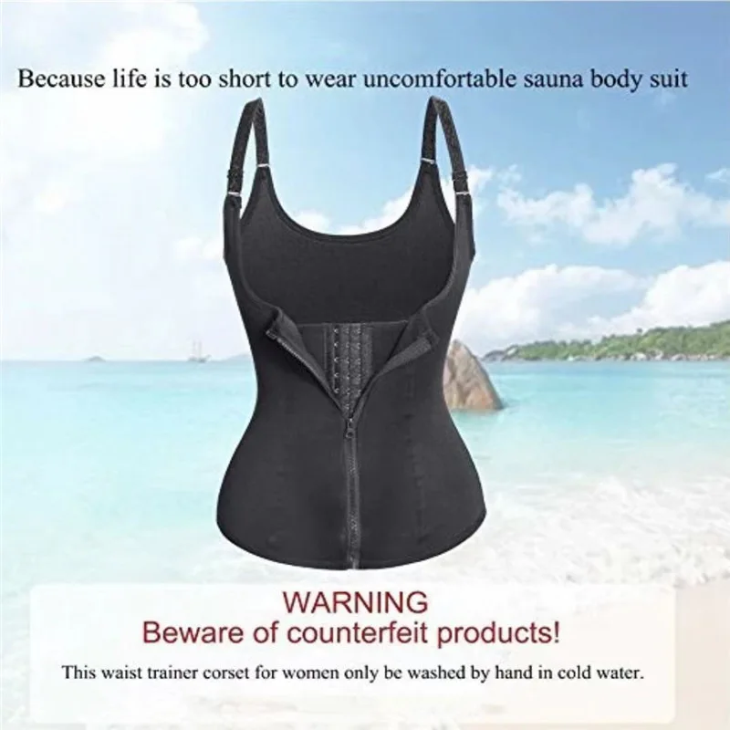 Comfortable Women Waist Trainer Adjustable Three Row Buckle Body Corset Sauna Vest Chloroprene Rubber Waist Cinching Shapewear