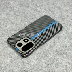 Luxurious Carbon Fiber Texture Drop - Proof Shock - Proof Phone Case for OnePlus 15 (Gray plus blue)