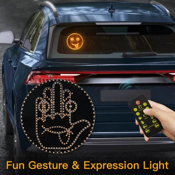 Luz de expresión de dedo para coche, iluminación Led con Control remoto, luz de gesto, accesorios de luz de palma de gesto de dedo medio 1