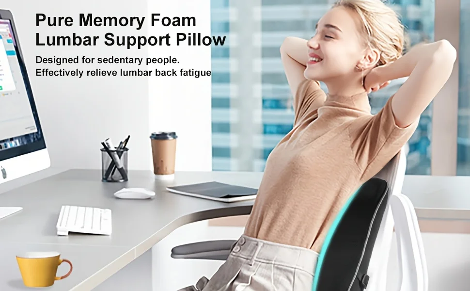 1pc Ergonomic Lumbar Support Pillow with lumbar Cushion for Office Chair, Car, Gaming, Home,with Breathable Mesh Cover