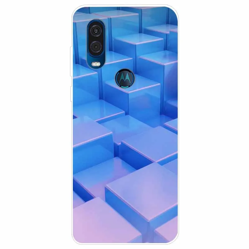Elegant Marble Design Soft TPU Back Cover for Moto One Vision/Macro/Action