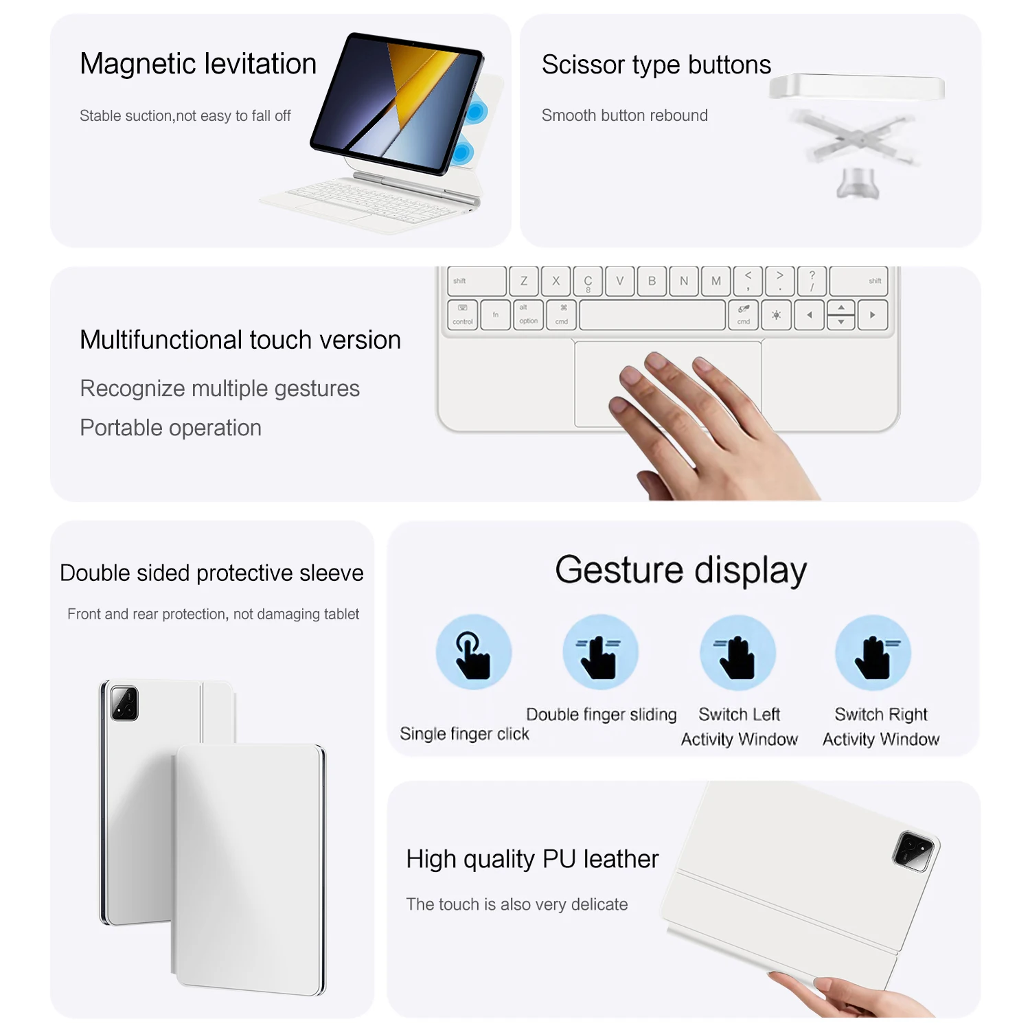 Universal Smart Magnetic Keyboard Case