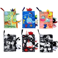 Baby Cloth Books Toys, Touch and Feel Crinkle Cloth Book for Infant Baby 0-36 Months, Early Development Interactive Soft Toys 1