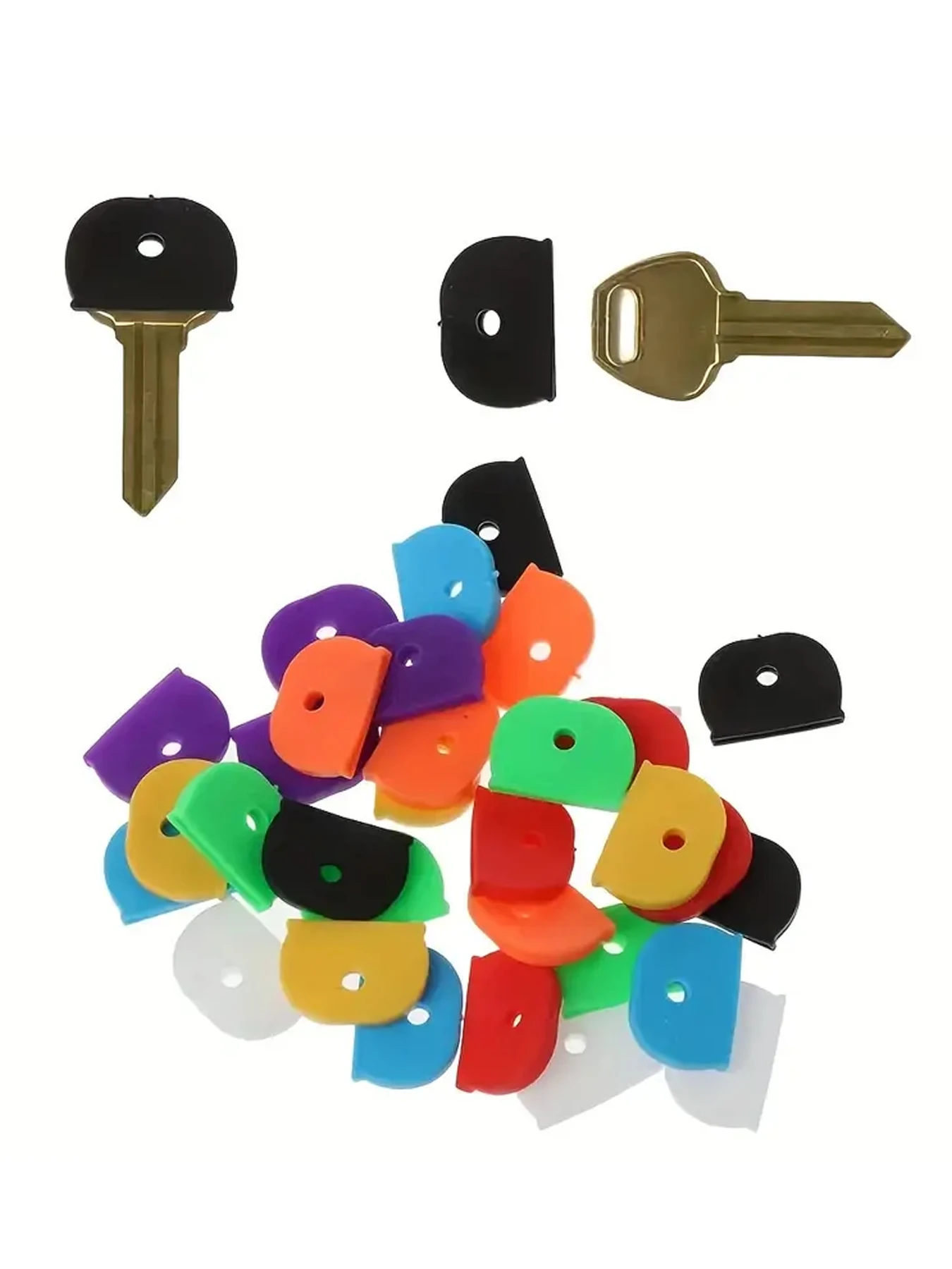 Key Caps Covers 10-50Pcs Colored Soft Rubber Key Identifiers Protector Organizer Labels Silencer Toppers Accessories