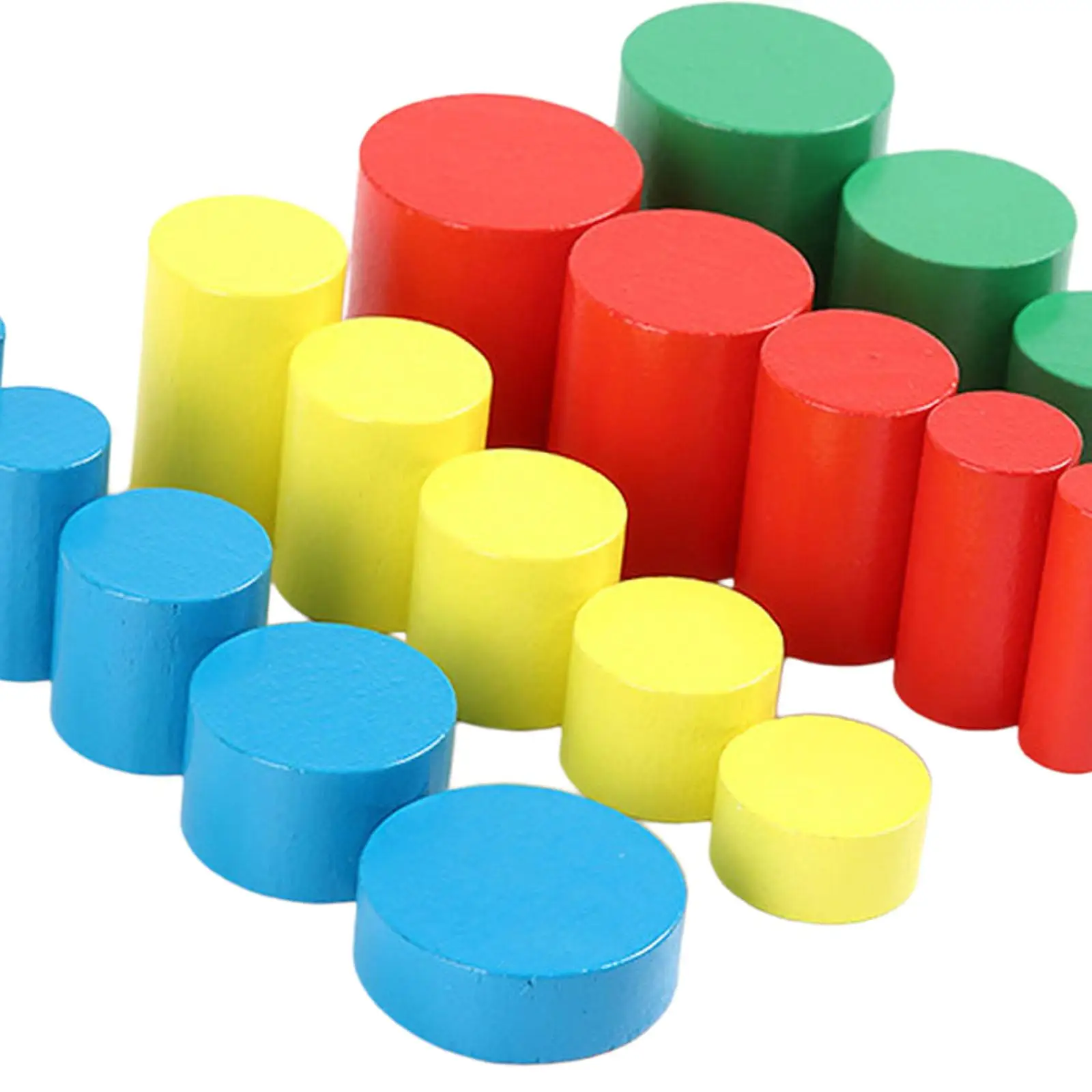 20x Wooden Educational Toys,Education Toy,Wooden Wooden Cylinders Ladder Blocks for Toddlers 2 3 Year Old Play,Children,Kids