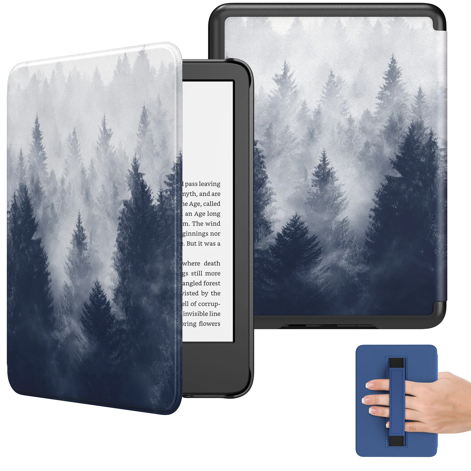 Lightweight Shell Cover with Hand Strap and Auto Wake/Sleep