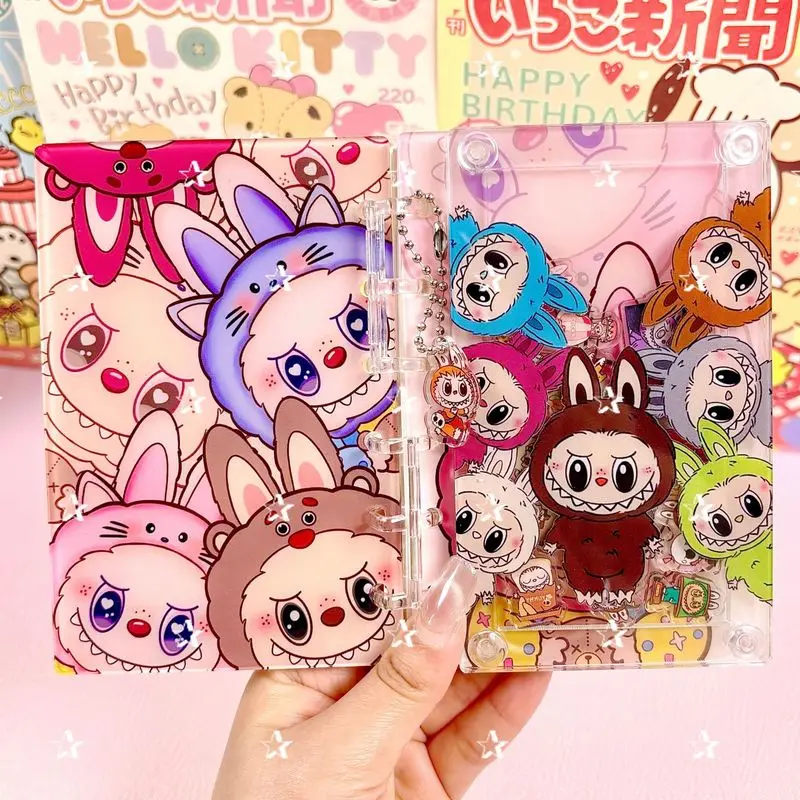 Cartoon cute A7LABUBU loose leaf book acrylic shake book notebook cute girl heart high appearance cartoon student acrylic diary