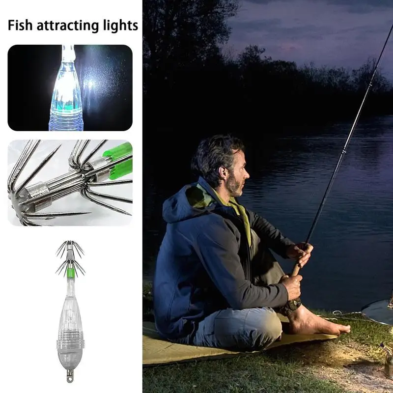 1pcs Fish attracting devices Led Fishing Lures Squid-Shaped Underwater Fish Attracting Light Night Fishing Expeditions Flashers
