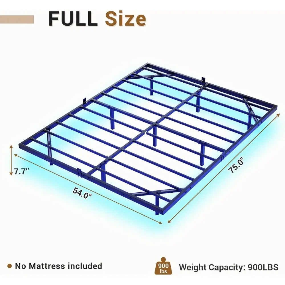 Floating Bed Frame Full Size with LED Lights, Metal Platform Full Bed, No Box Spring Needed, Easy to Assemble (Full) 3