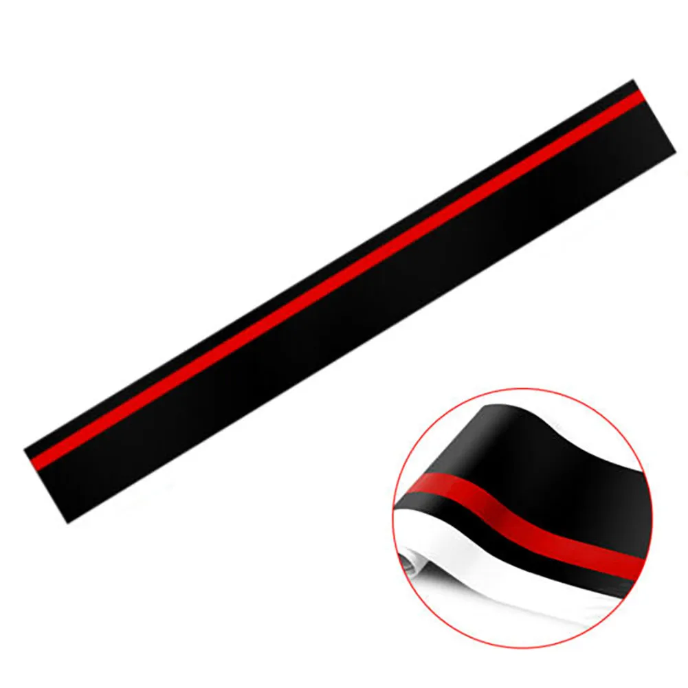

55"X7" Decal Sticker Racing Trim Vinyl With Red Rally Stripes Car Body Hood Matte Black 1PC Durable Practical