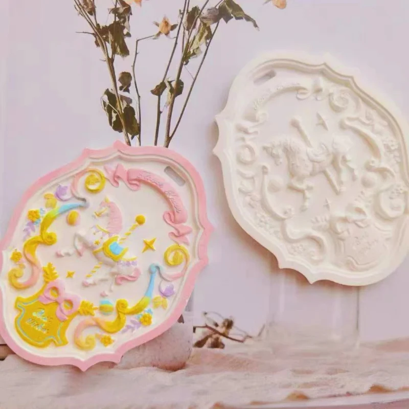 회전목마 펜던트 아로마테라피 석고 실리콘 몰드 DIY 에폭시 레진 석고 공예 장식 몰드