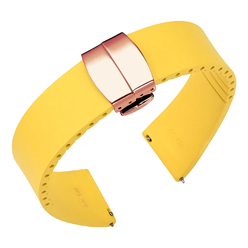 Premium FKM Rubber Quick Release Watch Band with Butterfly Buckle
