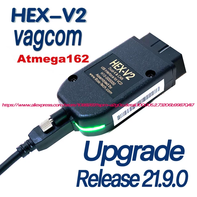 2022 החדש HEX V2 ממשק עבור VAG COM VAGCOM 21.9 פולקסווגן אאודי מקצועי סריקת קוד איפוס רב שפה שדרוג חומרה