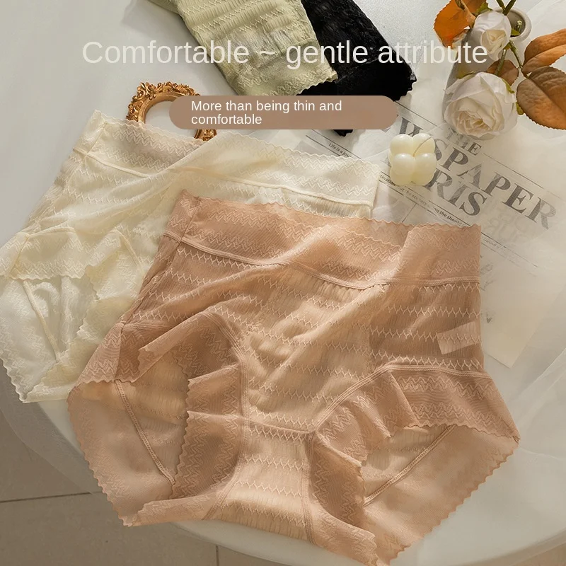 

M-XL Women's Underwear Sexy Lace Panties Girls' Flower Comfort Briefs Plus Size High Waist Seamless Underpants Female Lingerie