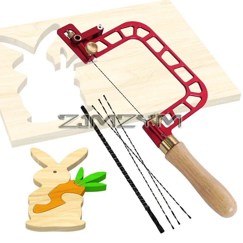 Woodworking Coping Saw Woodworking Drawing Wire Saw Aluminum Alloy Frame Curve with Diamond Wire Wood Accurate Cutting