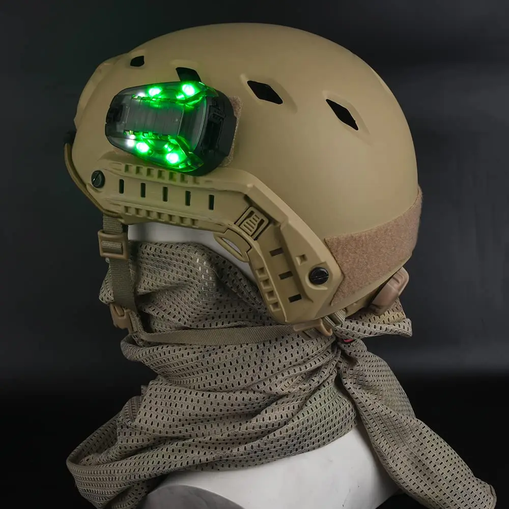 야외 스포츠용 방수 스포츠 헬멧, 안전 신호 플래시 램프, 연청 그린 레드 IR 스트로브, 야외 생존 