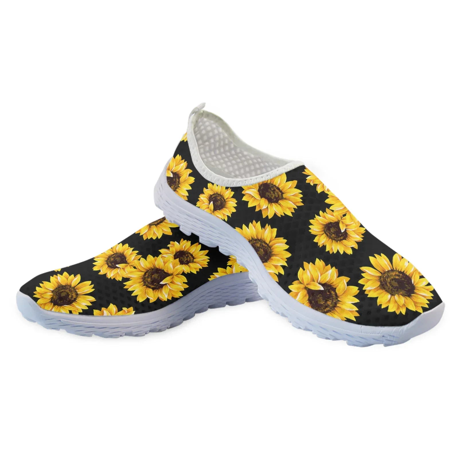 Sunflower Print Summer Ladies Sneakers Flats Women Casual Shoes Women Loafers Slip On Casual Shoes Flats Shoes