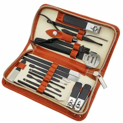 Premium Stainless Steel Nail Care and Manicure Set with Travel Case (Pedicure style)